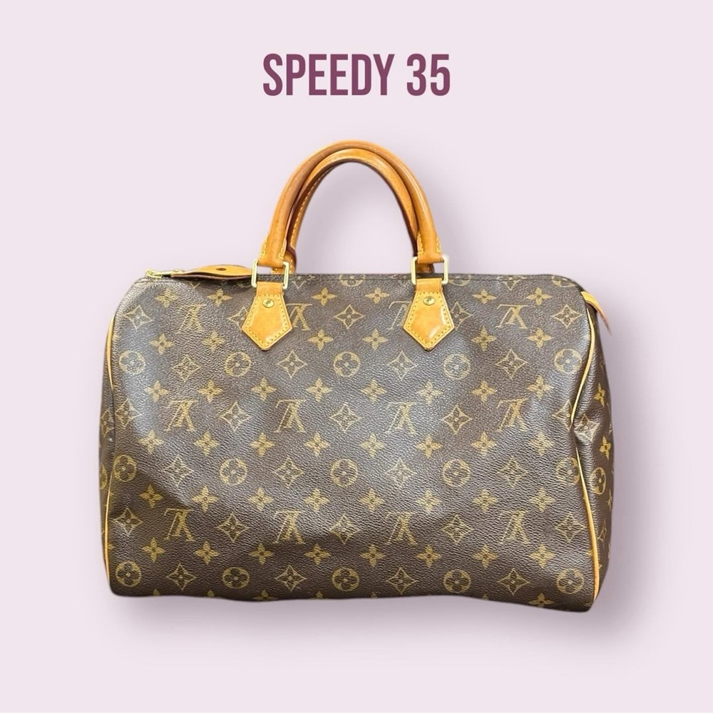 Louis Vuitton Monogram Speedy 35 in Brown and Tan